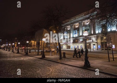 The Empire theatre in Lime Street Liverpool at night. Stock Photo