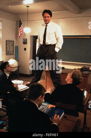 Oct 01, 1989; Hollywood, CA, USA; Image from Peter Weir's drama film 'Dead Poets Society' starring ROBIN WILLIAMS as John Keating. Stock Photo