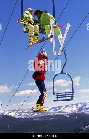 Jan 12, 1990; Park City, UT, USA; Pictured:  A scene from 'Ski Patrol,' a 1990 film directed by RICHARD CORRELL and starring RODGER ROSE as Jerry Cramer and YVETTE NIPAR as Ellen. Stock Photo