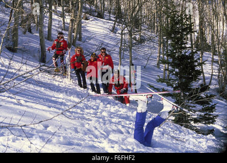 Jan 12, 1990; Park City, UT, USA; Pictured:  A scene from 'Ski Patrol,' a 1990 film directed by RICHARD CORRELL and starring RODGER ROSE as Jerry Cramer and YVETTE NIPAR as Ellen. Stock Photo