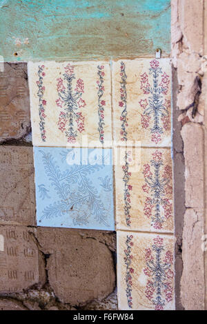 with old broken wall tiles Stock Photo