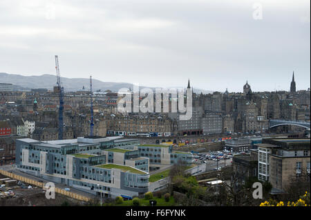 Waverley Court City of Edinburgh Council headquarters a most modern building amongst the more traditional old town of Edinburgh Stock Photo