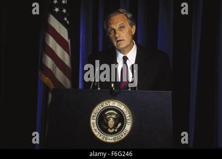 Sep 22, 1995; Toronto, ON, CANADA; Actor ALAN ALDA as the U.S. President in the Michael Moore written and directed comedy, 'Canadian Bacon.' Stock Photo
