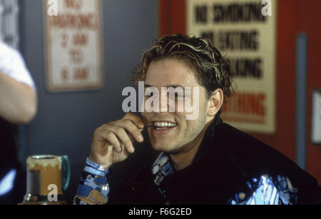 RELEASE DATE: 16 July 1996. MOVIE TITLE: Snowboard Academy. STUDIO: Allegro Films. PLOT: A wacky free for all comedy about the riotous rivalry between snobby skiers and knuckle dragging snowboarders. PICTURED:COREY HAIM as Chris Barry. Stock Photo