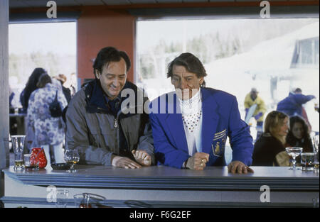 RELEASE DATE: 16 July 1996. MOVIE TITLE: Snowboard Academy. STUDIO: Allegro Films. PLOT: A wacky free for all comedy about the riotous rivalry between snobby skiers and knuckle dragging snowboarders. PICTURED: JOE FLAHERTY as Mr. Barry and JIM VARNEY as Rudy James. Stock Photo