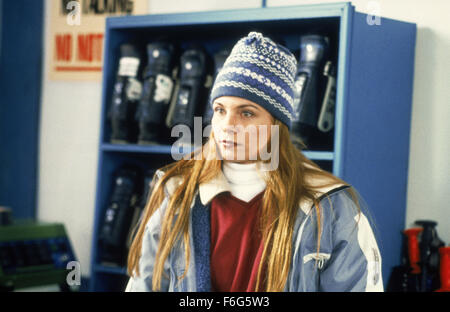 RELEASE DATE: 16 July 1996. MOVIE TITLE: Snowboard Academy. STUDIO: Allegro Films. PLOT: A wacky free for all comedy about the riotous rivalry between snobby skiers and knuckle dragging snowboarders. PICTURED: ERIN SIMMS as Katy. Stock Photo