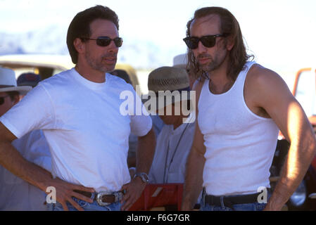 Jun 06, 1997; Los Angeles, CA, USA; Jun 06, 1997; Los Angeles, CA, USA;Actor NICHOLAS CAGE stars as Cameron Poe on the set of with director SIMON WEST in 'Con Air.'