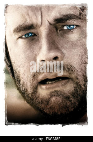 RELEASED: Dec 12, 2000 - ORIGINAL Film Title: Cast Away - PICTURED: Actor TOM HANKS in the movie cover Stock Photo