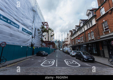 Area Around Spitalfields Markets During Evacuation as a Result of Suspect Unexploded WW2 Bomb on Adjacent Building Site Stock Photo