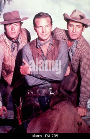 1960, Film Title: RAWHIDE, Pictured: CLINT EASTWOOD, ERIC FLEMING. (Credit Image: SNAP) Stock Photo