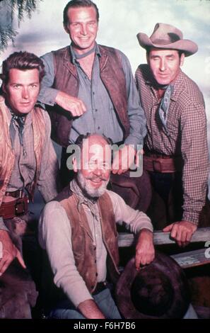 1960, Film Title: RAWHIDE, Pictured: PAUL BRINEGAR, CLINT EASTWOOD, ERIC FLEMING. (Credit Image: SNAP) Stock Photo