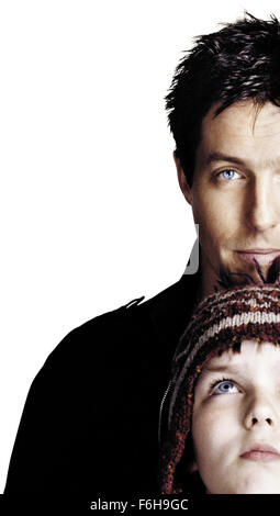 RELEASE DATE: April 26, 2002. MOVIE TITLE: About A Boy. STUDIO: Universal Pictures. PLOT: Based on Nick Hornby's best-selling novel, About A Boy is the story of a cynical, immature young man who is taught how to act like a grown-up by a little boy . PICTURED: HUGH GRANT as Will as NICHOLAS HOULT as Marcus.