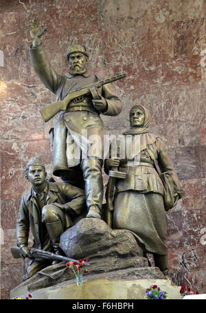 Monument to Russian partisans in the war photographed close up Stock Photo