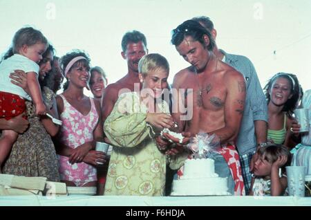 1991, Film Title: INDIAN RUNNER, Director: SEAN PENN, Studio: COLUMBIA, Pictured: PATRICIA ARQUETTE, EATING, GROUP, VIGGO MORTENSEN, SEAN PENN, WEDDING, WEDDING CAKE. (Credit Image: SNAP) Stock Photo