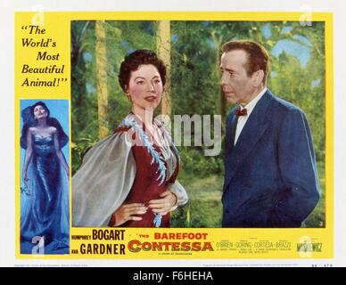 1954, Film Title: BAREFOOT CONTESSA, Director: JOSEPH L MANKIEWICZ, Studio: UA, Pictured: HUMPHREY BOGART, AVA GARDNER. (Credit Image: SNAP) Stock Photo