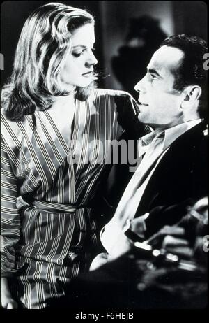 1944, Film Title: TO HAVE AND HAVE NOT, Director: HOWARD HAWKS, Studio: WARNER, Pictured: 1944, LAUREN BACALL, HUMPHREY BOGART, ROMANCE. (Credit Image: SNAP) Stock Photo