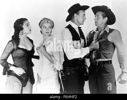 1952, Film Title: HIGH NOON, Director: FRED ZINNEMANN, Studio: UA, Pictured: LLOYD BRIDGES, GARY COOPER, KATY JURADO, GRACE KELLY. (Credit Image: SNAP) Stock Photo