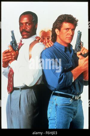 1992, Film Title: LETHAL WEAPON 3, Director: RICHARD DONNER, Studio: WARNER, Pictured: RICHARD DONNER, MEL GIBSON, DANNY GLOVER. (Credit Image: SNAP) Stock Photo