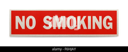 Red Rectangle No Smoking Sign Isolated on a White Background. Stock Photo