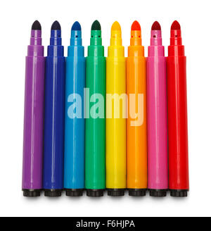 Group of Colored Markers Isolated on a White Background. Stock Photo
