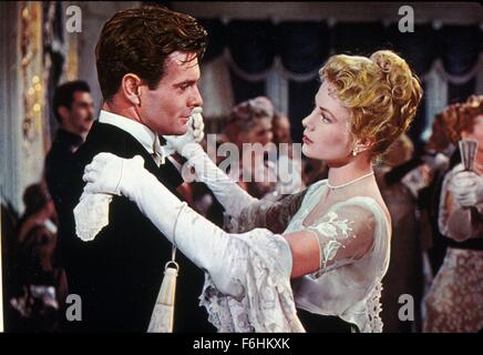 1956, Film Title: SWAN, Director: CHARLES VIDOR, Studio: MGM, Pictured: LOUIS JOURDAN, GRACE KELLY. (Credit Image: SNAP) Stock Photo