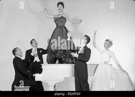 1953, Film Title: CALL ME MADAM, Director: WALTER LANG, Studio: FOX, Pictured: BILLY DeWOLFE, ENSEMBLE, WALTER LANG, ETHEL MERMAN, DONALD O'CONNOR, GEORGE SANDERS. (Credit Image: SNAP) Stock Photo