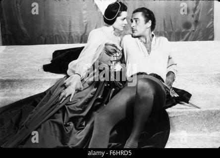 1948, Film Title: ADVENTURES OF DON JUAN, Director: VINCENT SHERMAN, Studio: WARNER, Pictured: ERROL FLYNN, VIVECA LINDFORS. (Credit Image: SNAP) Stock Photo