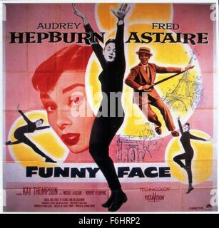 1957, Film Title: FUNNY FACE, Director: STANLEY DONEN, Studio: PARAMOUNT, Pictured: ILLUSTRATION, 1957, FRED ASTAIRE, AUDREY HEPBURN. (Credit Image: SNAP) Stock Photo