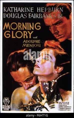 1933, Film Title: MORNING GLORY, Director: LOWELL SHERMAN, Studio: RKO, Pictured: 1933, AWARDS - ACADEMY, BEST ACTRESS, DOUGLAS FAIRBANKS JR, KATHARINE HEPBURN, ADOLPHE MENJOU, ROMANCE. (Credit Image: SNAP) Stock Photo