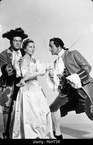 1954, Film Title: CASANOVA'S BIG NIGHT, Director: NORMAN Z McLEOD, Pictured: JOAN FONTAINE, BOB HOPE, NORMAN Z McLEOD, BASIL RATHBONE. (Credit Image: SNAP) Stock Photo