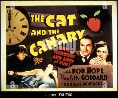 1939, Film Title: CAT AND THE CANARY, Director: ELLIOTT NUGENT, Studio: PARAMOUNT, Pictured: PAULETTE GODDARD, BOB HOPE. (Credit Image: SNAP) Stock Photo