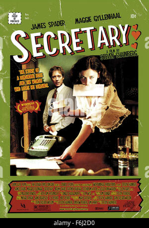 Sep 02, 2002; Hollywood, CA, USA; Poster for the romantic drama/comedy 'Secretary' directed by Steven Shainberg and starring MAGGIE GYLLENHAAL and JAMES SPADER. Stock Photo