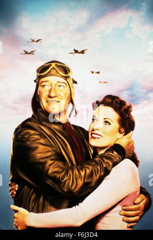 1957, Film Title: WINGS OF EAGLES, Director: JOHN FORD, Studio: MGM, Pictured: JOHN FORD, MAUREEN O'HARA. (Credit Image: SNAP) Stock Photo