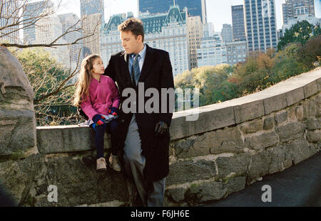 RELEASE DATE: March 26, 2004. MOVIE TITLE: Jersey Girl. STUDIO: Miramax Films. PLOT: After his career is sidelined from an unexpected tragedy and a personal blowup, a single man must take care of his precocious daughter. PICTURED: BEN AFFLECK stars as Ollie Trinke with RAQUEL CASTRO as Gertie Trinke. Stock Photo