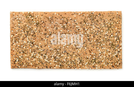 Crisp bread with dill and sesame isolated on white Stock Photo