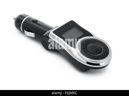 Car mp3 player with fm transmitter isolated on white Stock Photo