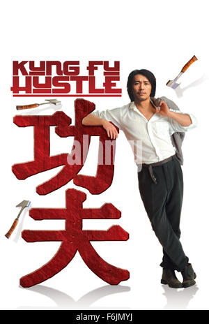 RELEASE DATE: April 22, 2005. MOVIE TITLE: Kung Fu Hustle. STUDIO: Taihe Film. PLOT: Set in Canton, China in the 1940s, the story revolves in a town ruled by the Axe Gang, Sing who desperately wants to become a member. He stumbles into a slum ruled by eccentric landlords who turns out to be the greatest kung-fu masters in disguise. Sing's actions eventually cause the Axe Gang and the slumlords to engage in an explosive kung-fu battle. Only one side will win and only one hero will emerge as the greatest kung-fu master of all. PICTURED: STEPHEN CHOW as Sing, Movie Art. Stock Photo