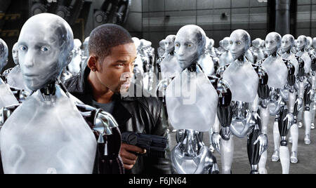 RELEASE DATE: July 16, 2004. MOVIE TITLE: I Robot. STUDIO: 20th Century Fox. PLOT: In the year 2035 a techno-phobic cop investigates a crime that may have been perpetrated by a robot, which leads to a larger threat to humanity. PICTURED: WILL SMITH as Del Spooner. Stock Photo