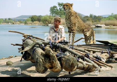 RELEASE DATE: April 22, 2005. MOVIE TITLE: Duma. STUDIO: Pandora Pictures. PLOT: An orphaned cheetah becomes the best friend and pet of a young boy living in South Africa. PICTURED: ALEX MICHAELETOS stars as Xan. Stock Photo