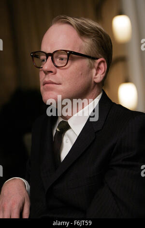 PHILIP SEYMOUR HOFFMAN, July 23, 1967- Feb 2, 2014, was and American actor who won a best actor Academy Award for his role in 'Capote'. Hoffman was found dead of an apparent drug overdose in his Manhattan apartment.   PICTURED: Movie Still - RELEASE DATE: February 3, 2006. MOVIE TITLE: Capote. STUDIO: A-Line Pictures. PLOT: T. Capote (Hoffman), while doing research for his book 'In Cold Blood', an account of the murder of a Kansas family, the writer develops a close relationship with P. Smith, one of the killers. PICTURED: PHILIP SEYMOUR HOFFMAN as Capote. (Credit Image: c A-Line Pictures/Ente Stock Photo