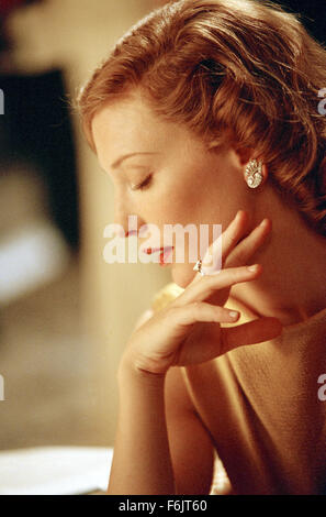 RELEASE DATE: December 25, 2004. MOVIE TITLE: The Aviator. STUDIO: Forward Pass. PLOT: A biopic depicting the early years of legendary director and aviator Howard Hughes' career, from the late 1920s to the mid-1940s. PICTURED: CATE BLANCHETT as Katharine Hepburn. Stock Photo