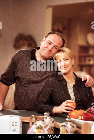 June 19, 2013 - FILE - James Gandolfini, star of HBO's ''The Sopranos' has died of a heart attack in Rome. He was 51. Gandolfino was known for his role as Tony Soprano in the HBO series 'The Sopranos.' PICTURED: EDIE FALCO and JAMES GANDOLFINI as New Jersey-based Italian-American mobster Tony Soprano. (Credit Image: c HBO/Entertainment Pictures) Stock Photo