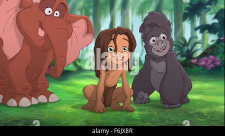 RELEASE DATE: June 14, 2005. MOVIE TITLE: Tarzan II. STUDIO: Walt Disney Pictures. PLOT: The tale of Tarzan's misadventures as a boy as he searches for his true identity and the meaning of family. PICTURED: . Stock Photo