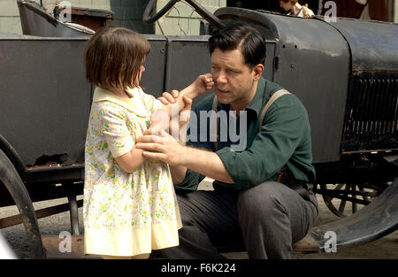 RELEASE DATE: June 3, 2005. MOVIE TITLE: Cinderella Man. STUDIO: Universal Pictures. PLOT: The story of James Braddock, a supposedly washed up boxer who came back to become a champion and an inspiration in the 1930s. PICTURED: RUSSELL CROWE portrays Jim Braddock and ARIEL WALLER portrays Braddock's daughter, Rosemarie. Stock Photo