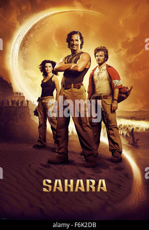 RELEASE DATE: April 04, 2005. MOVIE TITLE: Sahara. STUDIO: Paramount Pictures. PLOT: Master explorer Dirk Pitt goes on the adventure of a lifetime of seeking out a lost Civil War battleship known as theShip of Death in the deserts of West Africa while helping a UN doctor being hounded by a ruthless dictator. PICTURED: . Stock Photo
