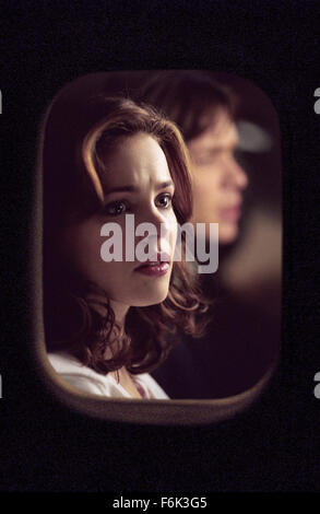 RELEASE DATE: August 19, 2005. MOVIE TITLE: Red Eye. STUDIO: DreamWorks SKG. PLOT: A woman is kidnapped by a stranger on a routine flight. Threatened by the potential murder of her father, she is pulled into a plot to assist her captor in offing a politician. PICTURED: RACHEL MCADAMS as Lisa Reisert and CILLIAN MURPHY as Jackson Rippner. Stock Photo