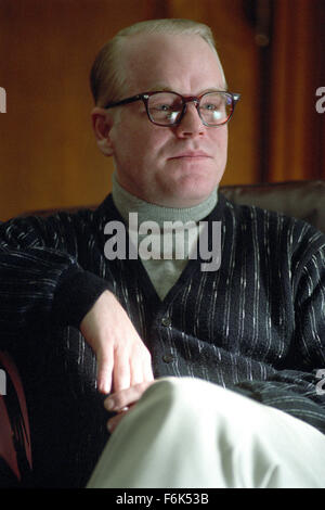 PHILIP SEYMOUR HOFFMAN, July 23, 1967- Feb 2, 2014, was and American actor who won a best actor Academy Award for his role in 'Capote'. Hoffman was found dead of an apparent drug overdose in his Manhattan apartment.   PICTURED: Movie Still - RELEASE DATE: February 3, 2006. MOVIE TITLE: Capote. STUDIO: A-Line Pictures. PLOT: T. Capote (Hoffman), while doing research for his book 'In Cold Blood', an account of the murder of a Kansas family, the writer develops a close relationship with P. Smith, one of the killers. PICTURED: PHILIP SEYMOUR HOFFMAN as Capote. (Credit Image: c A-Line Pictures/Ente Stock Photo
