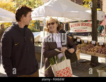 RELEASE DATE: October 28, 2005. MOVIE TITLE: Prime. STUDIO: Focus Features. PLOT: A career driven professional from Manhattan is wooed by a young painter, who also happens to be the son of her psychoanalyst. PICTURED: MERYL STREEP as Lisa and BRYAN GREENBERG as Dave. Stock Photo