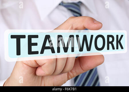 Businessman business concept with teamwork working together in a team Stock Photo