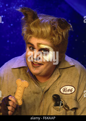 RELEASE DATE: June 24, 1987. MOVIE TITLE: Spaceballs. STUDIO: MGM. PLOT: Planet Spaceball's President Skroob sends Lord Dark Helmet to steal Planet Druidia's abundant supply of air to replenish their own, and only Lone Starr can stop them. PICTURED: JOHN CANDY as Barf. Stock Photo